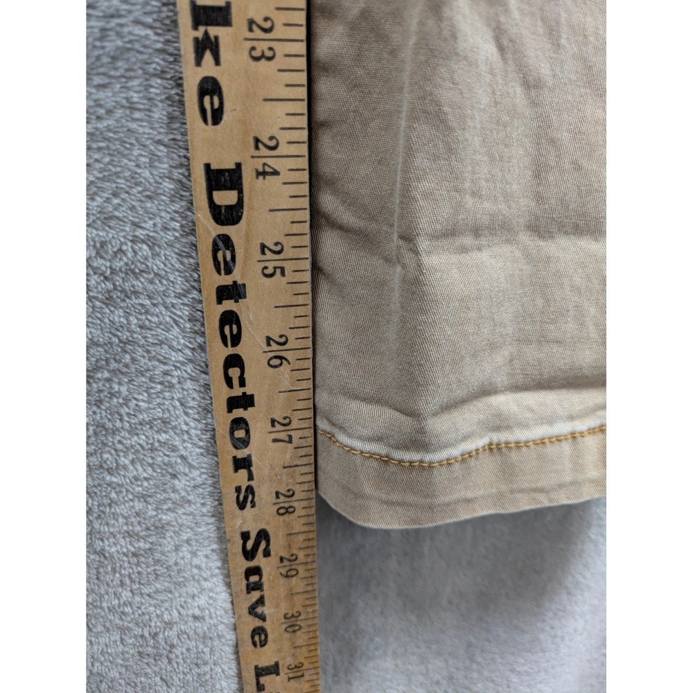 Old Navy OG Chino Pants Khaki Medium Flat Front Elastic Waist Casual - Picture 3 of 7